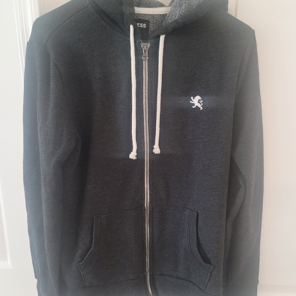 Express Black White Logo  Full Zip Hoodie Size Small Pre-Owned Excellent